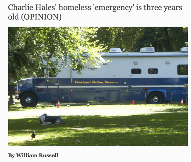 Charlie Hales' homeless 'emergency' is three years old